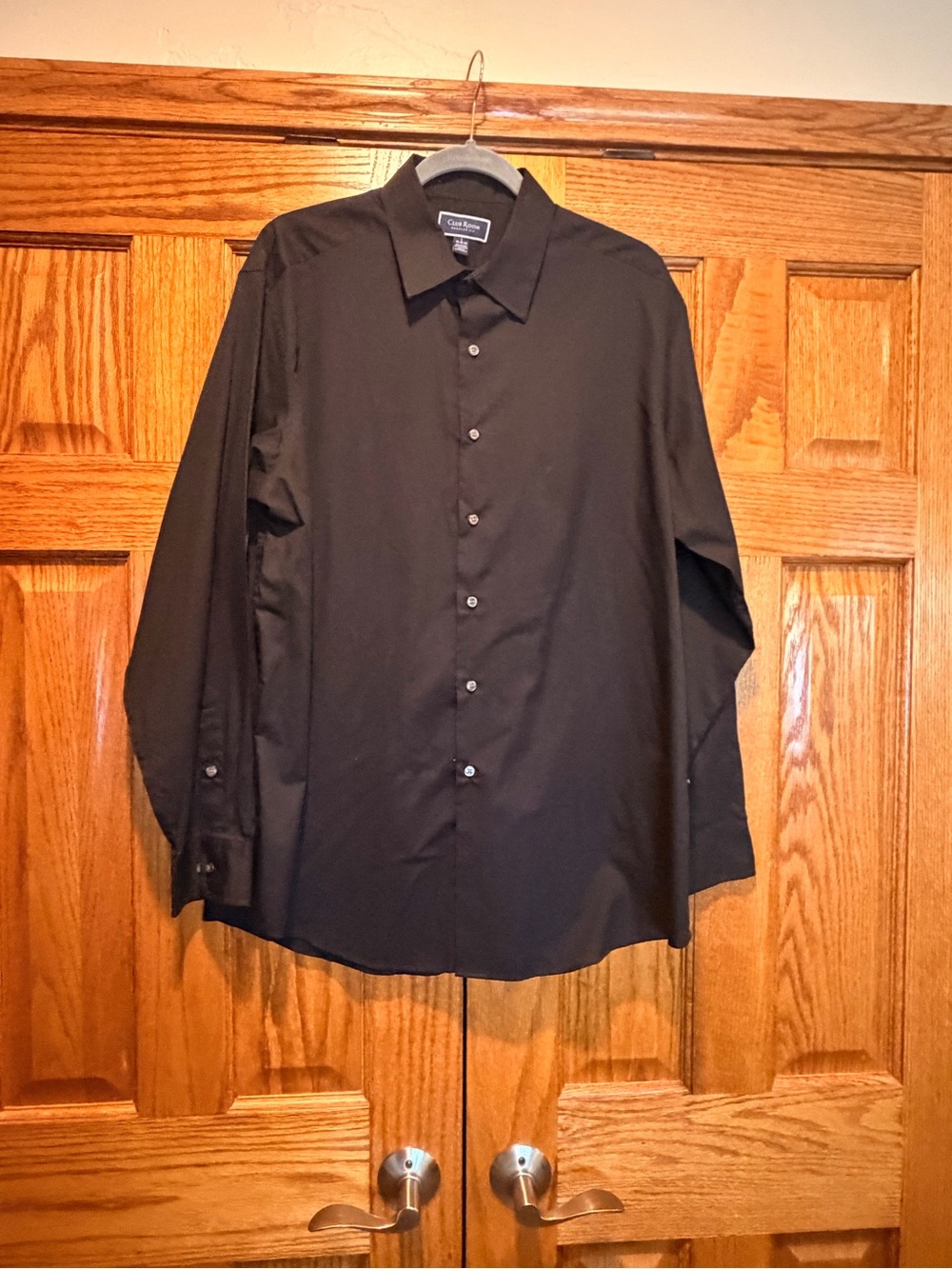 Club Room Men's Black Long-Sleeve Dress Shirt